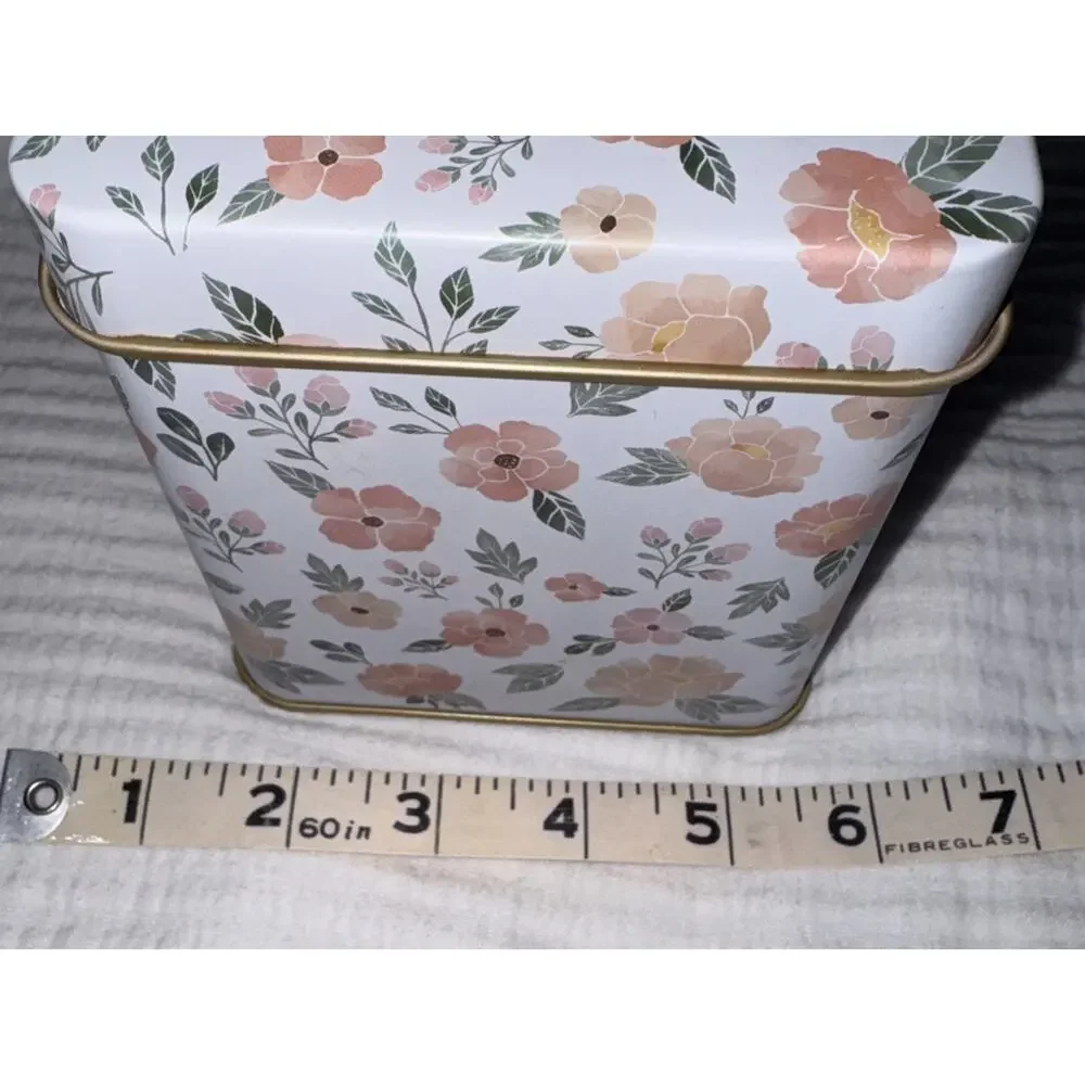 New Flower Floral Kirklands Tin Recipe Box W/Kitchen Food Cooking Category Cards